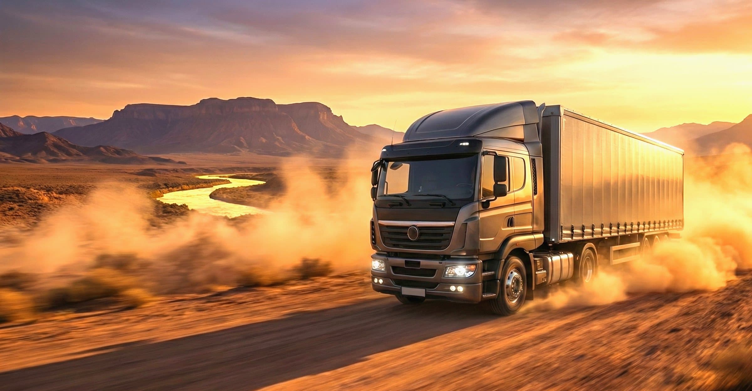 Commercial truck on the road